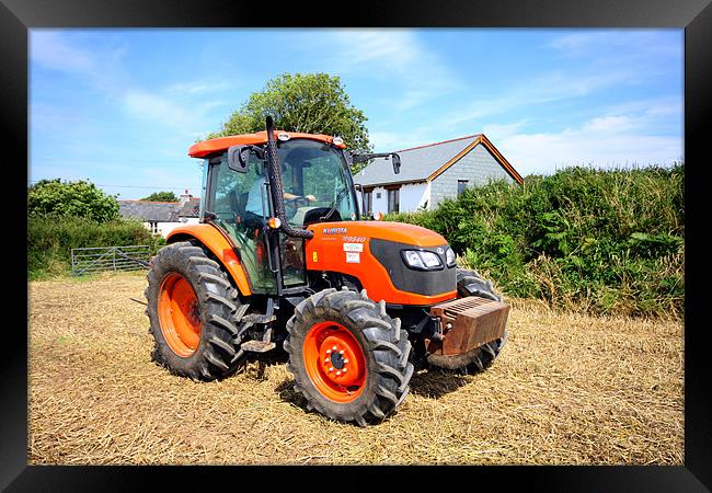 Kubota farm tractor Framed Print by Oxon Images