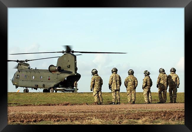 Waiting to board the Chinook Framed Print by Oxon Images
