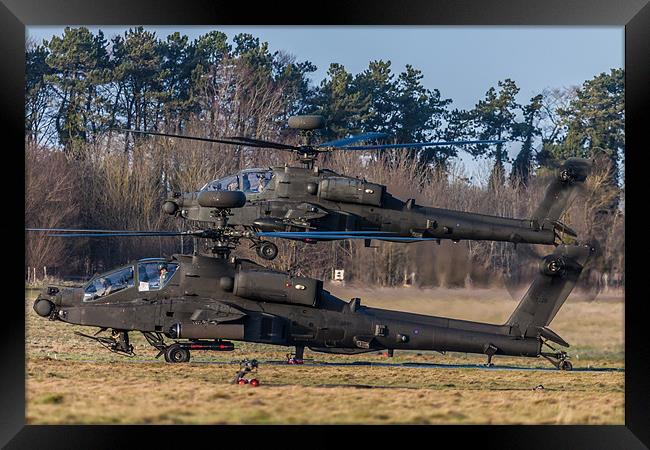 Two AH64 Apache helicopters Framed Print by Oxon Images