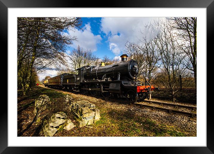 Steam Train nearing station Framed Mounted Print by Oxon Images