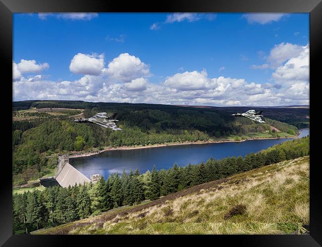 Vulcan Bombers over Derwent Dam Framed Print by Oxon Images