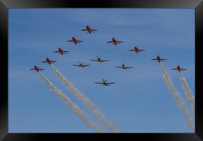 Red Arrows and Eagle Squadron Framed Print by Oxon Images