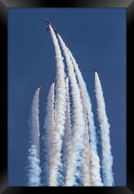 RAF Red Arrows 5/4 split Framed Print by Oxon Images