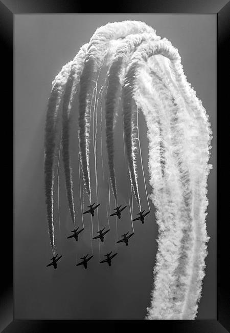 Red Arrows Black and White Framed Print by Oxon Images