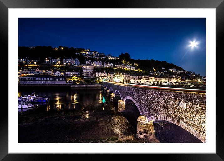 Looe Harbour bridge Framed Mounted Print by Oxon Images