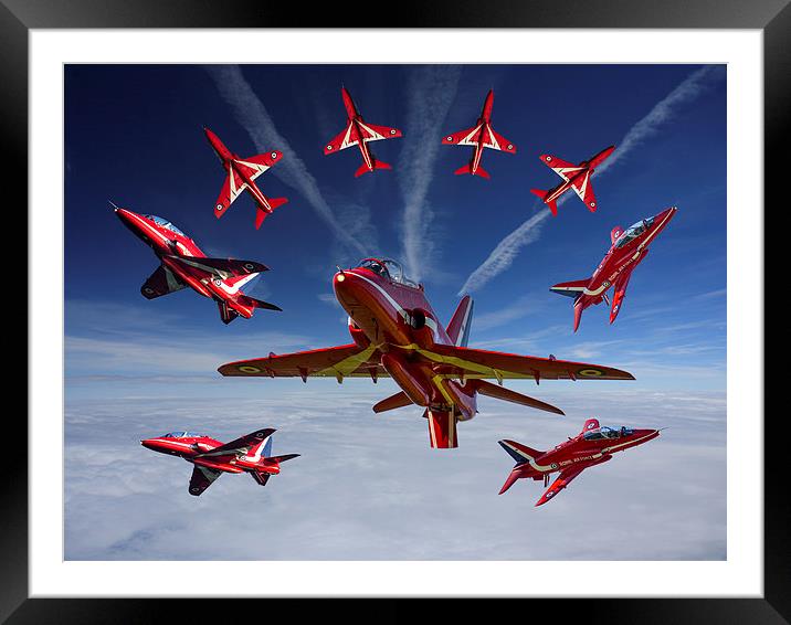 Red Arrows Framed Mounted Print by Oxon Images