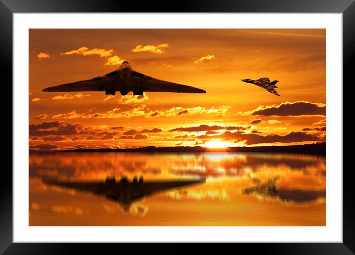 Vulcan Bomber Sunset Framed Mounted Print by Oxon Images