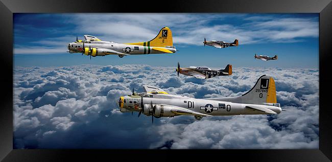 B17 Bomber escort Framed Print by Oxon Images