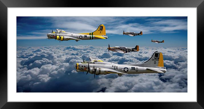 B17 Bomber escort Framed Mounted Print by Oxon Images