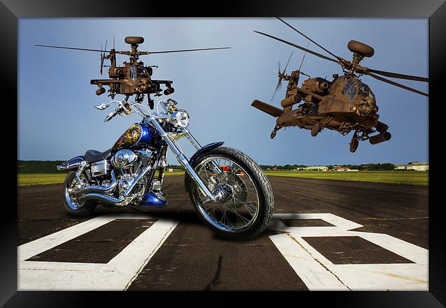 Harley Davidson and Apaches Framed Print by Oxon Images