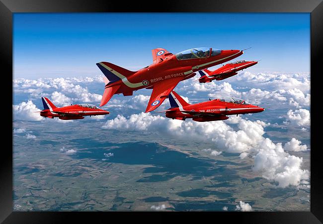 Red Arrows Montage Framed Print by Oxon Images