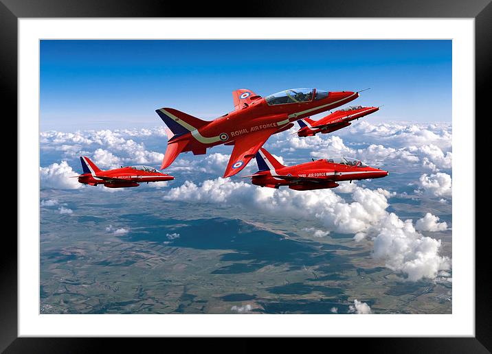 Red Arrows Montage Framed Mounted Print by Oxon Images