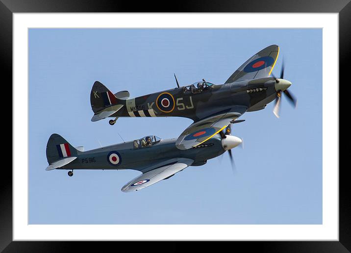 BBMF Spitfire at Yeovilton air day Framed Mounted Print by Oxon Images