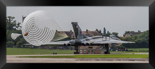 Vulcan Bomber parachute at Yeovilton Framed Print by Oxon Images