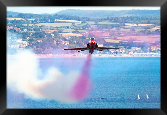 Red Arrow at Dawlish air show  Framed Print by Oxon Images
