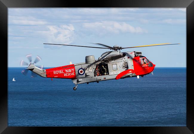 Royal Navy Sea King rescue helicopter Framed Print by Oxon Images