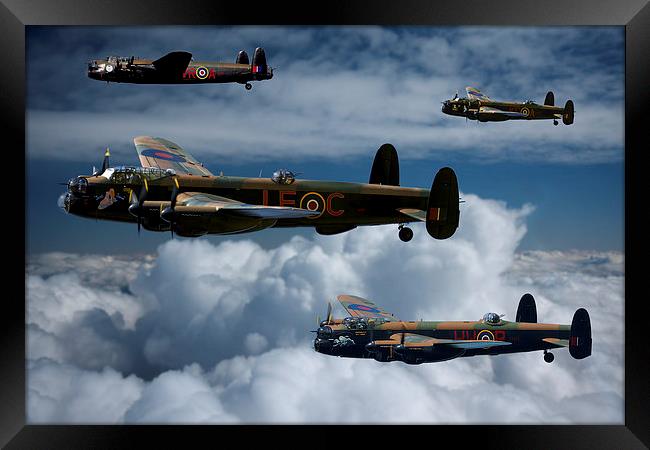 Lancaster Bombers in Flight Framed Print by Oxon Images