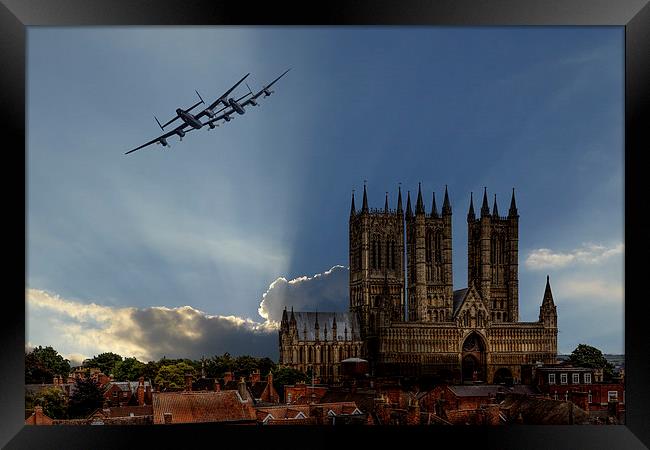 Lancasters over Lincoln Framed Print by Oxon Images