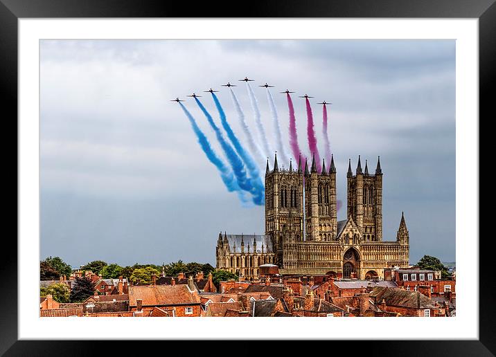  Red Arrows over Lincoln Cathedral Framed Mounted Print by Oxon Images