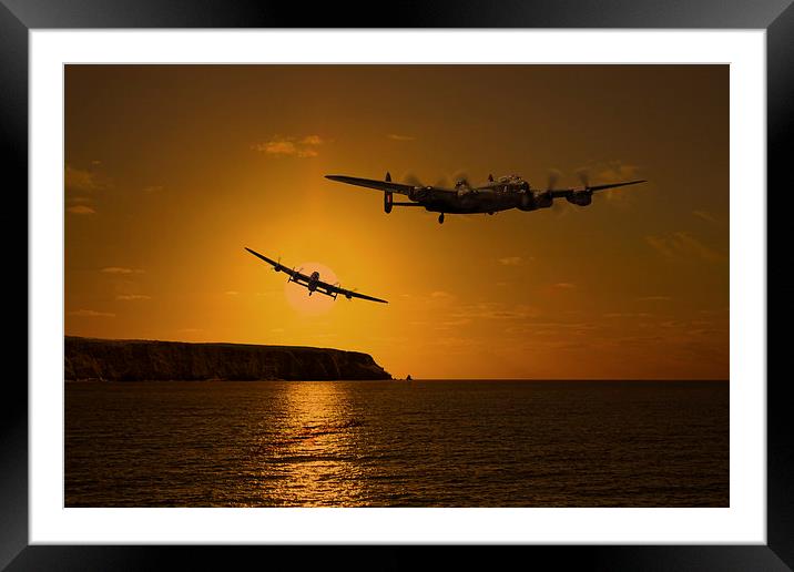  Lancaster over the Cornish Coast Framed Mounted Print by Oxon Images