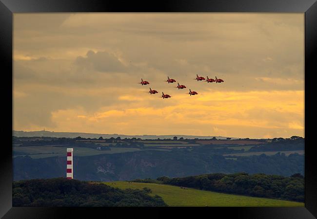  Red Arrows at Fowey 2014 Framed Print by Oxon Images