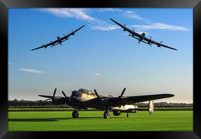  Three Lancaster Bombers Framed Print by Oxon Images