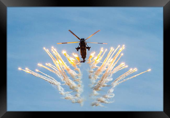 Sea King with flares  Framed Print by Oxon Images