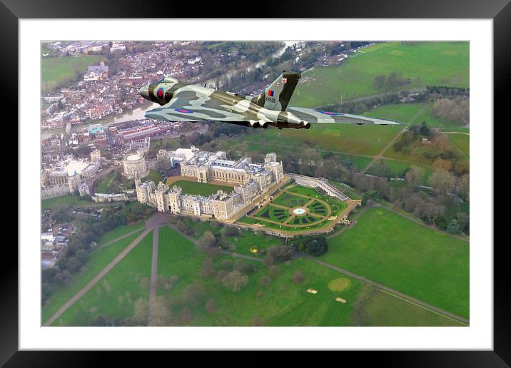  Vulcan XH558 over Windsor Framed Mounted Print by Oxon Images