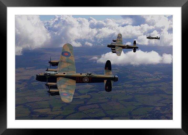  Lancaster Bombers return Framed Mounted Print by Oxon Images