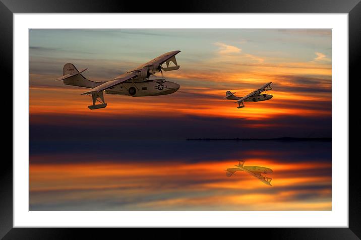  PBY Catalina sundown Framed Mounted Print by Oxon Images