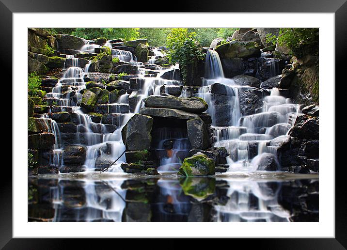  Waterfall in Virginia water Framed Mounted Print by Oxon Images
