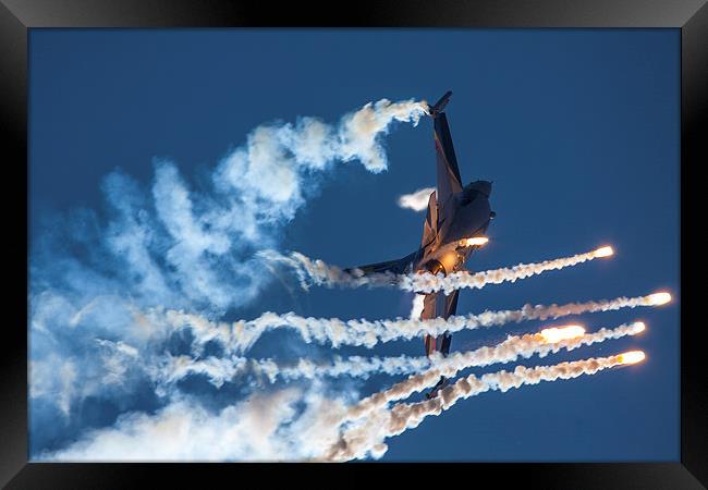  Belgian F16 firing flares Framed Print by Oxon Images