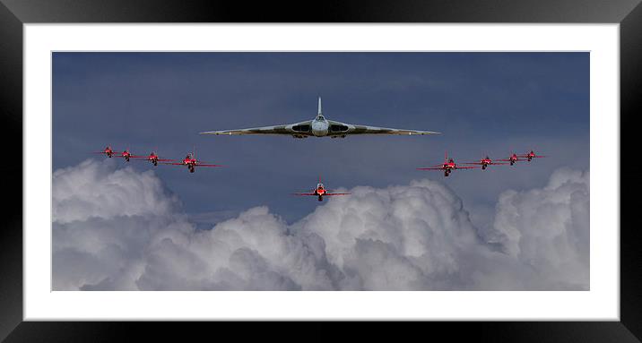 Vulcan and Red Arrows montage Framed Mounted Print by Oxon Images