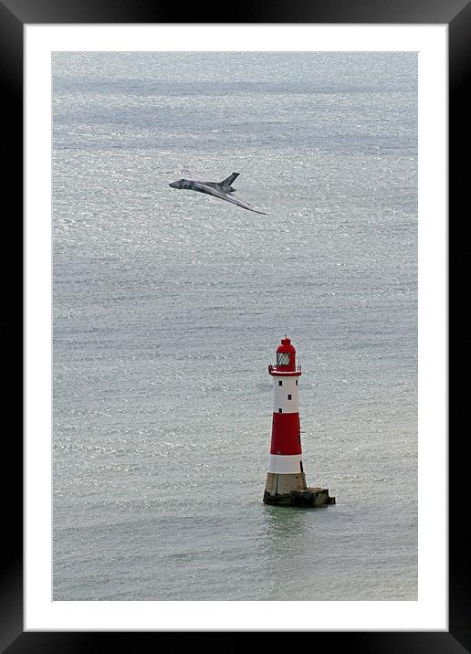  Vulcan XH558 and the Lighthouse Framed Mounted Print by Oxon Images