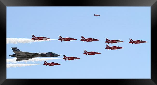  Vulcan Bomber Flypast with Red Arrows Framed Print by Oxon Images