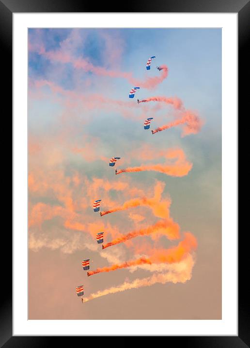  RAF Falcons Parachute team Framed Mounted Print by Oxon Images