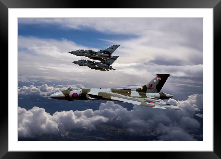  Vulcan Bomber XH558 and Tornados Framed Mounted Print by Oxon Images