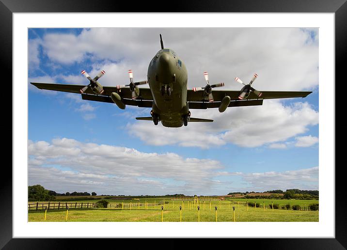  K series C130 Hercules Landing Framed Mounted Print by Oxon Images