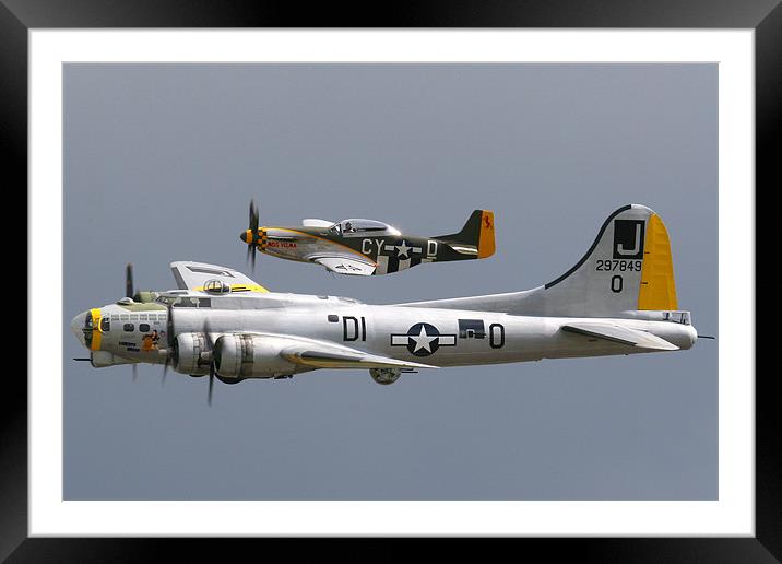 B17 and P51 Mustang Framed Mounted Print by Oxon Images