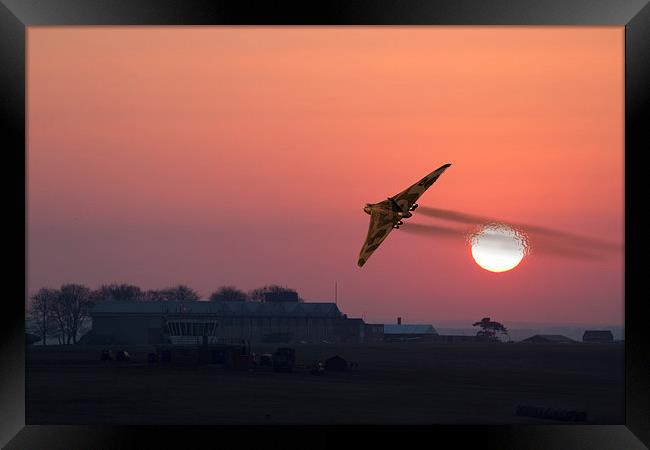  Vulcan XH558 sunset flypast Framed Print by Oxon Images