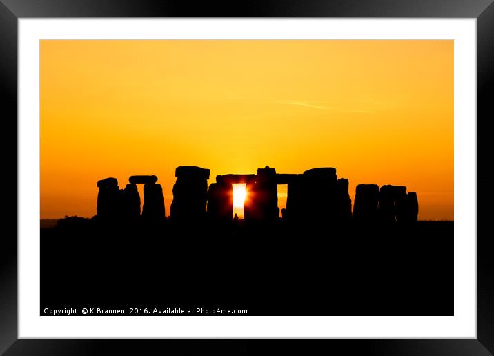 Stonehenge winter sunset Framed Mounted Print by Oxon Images