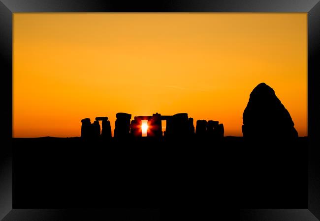 Stonehenge winter sunset 2 Framed Print by Oxon Images