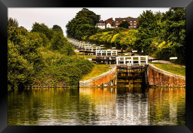 Caen Hill Locks 2 Framed Print by Oxon Images