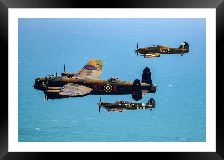 BBMF Eastbourne Beachy Head flypast Framed Mounted Print by Oxon Images