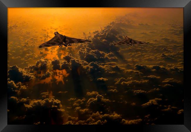 Vulcan bomber sunset Framed Print by Oxon Images