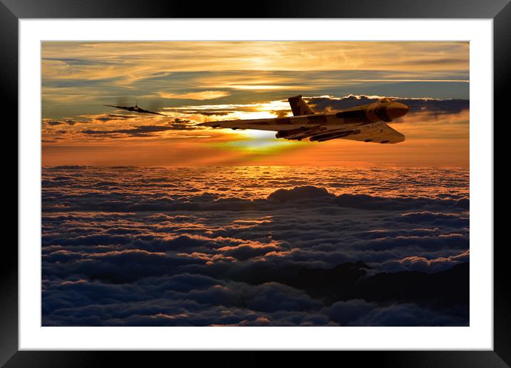 Vulcan bomber sunset 2 Framed Mounted Print by Oxon Images