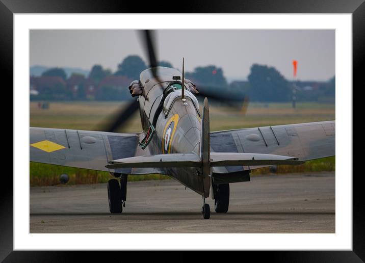 Spitfire start up Framed Mounted Print by Oxon Images