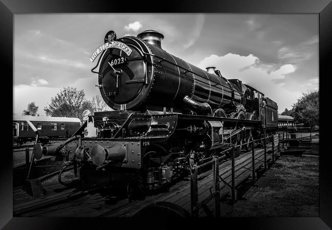 Steam Train Black and White Framed Print by Oxon Images