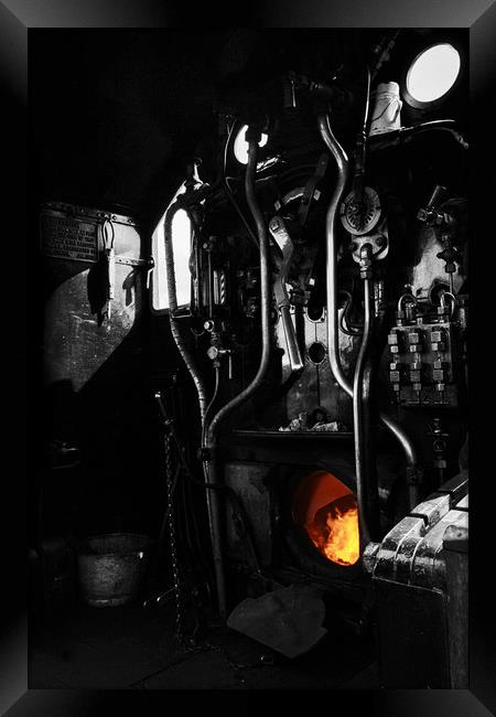 On the steam train footplate Framed Print by Oxon Images