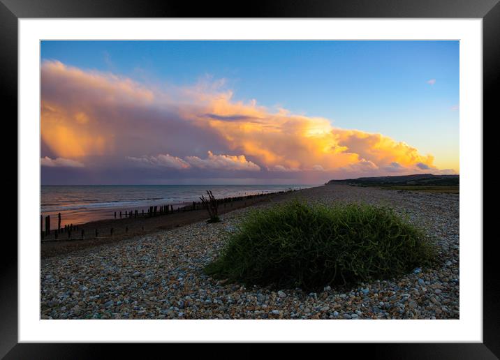 Storm clouds at Winchelsea Beach Framed Mounted Print by Oxon Images